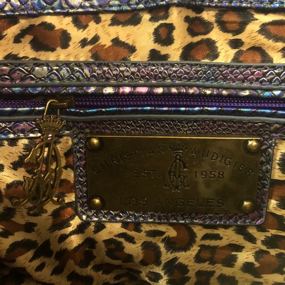 Designer Christian Audigier PVC Snakeskin Purse - Picture 11 of 14